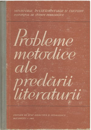 probleme metodice ale predarii literaturii
