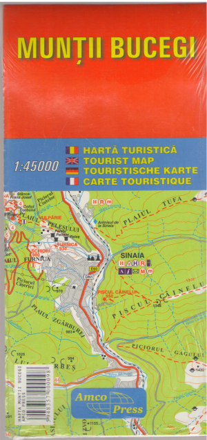 Muntii Bucegi harta turistica  tourist map 1:45000