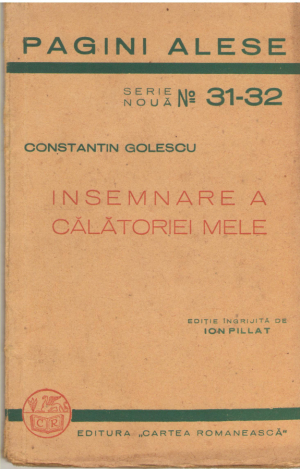 insemnare a calatoriei mele facuta in anul 1824-1825-1826 pagini alese serie noua nr 31-32