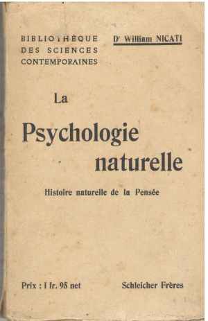 La Psychologie naturelle Histoire naturelle de la Pensee