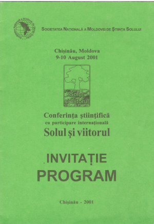 conferinta stiintifica cu participare internationala solul si viitorul invitatie program 9-10 august 2001
