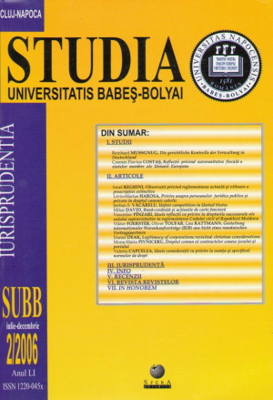 STUDIA (Universitatis Babes - Bolyai) nr.2/2006(iulie - decembrie)
