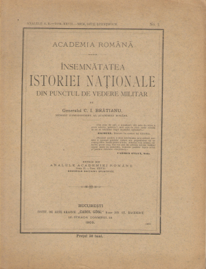 insemnatatea istoriei nationale din punctul de vedere militar