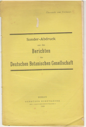 Sonder - Abdruck aus den Berichten der Deutschen Botanischen Gesellschaft