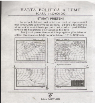 harta politica a lumii scara 1 : 20 000 000 pe 4 coli color