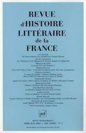 Revue d'histoire litteraire de la France