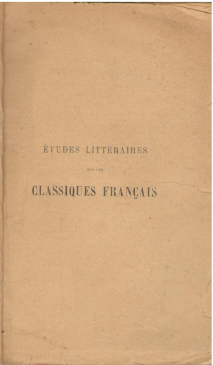Etudes litteraires sur les classiques francais