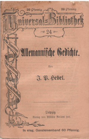 Universal-Bibliothek nr. 24 Alemannische Gedichte