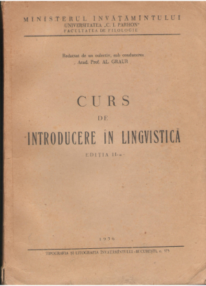 Curs de introducere in lingvistica  Editia a doua