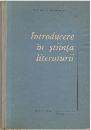 Introducere in stiinta literaturii