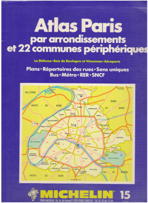 Atlas Paris par arrondissements et 22 comunes peripheriques
