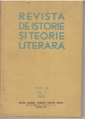 Revista de Istorie si Teorie Literara Tom.14, Nr.1, 1965