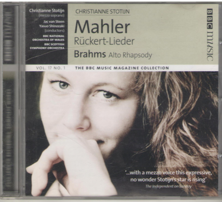 Cristianne Stotun Mahler Ruckert-Lieder Brahms Alto Rhapsody  CD