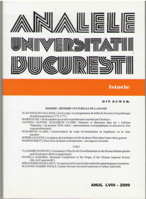Analele Universitatii Bucuresti Istoria Anul LVII 2009
