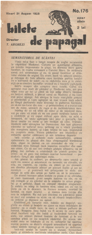 bilete de papagal no.176 vineri 31 august 1928