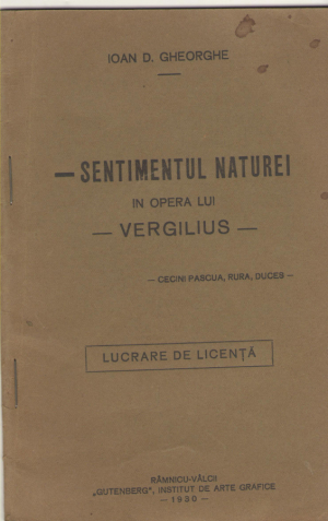 Sentimentul naturei in opera lui Vergilius  Lucrare de licenta