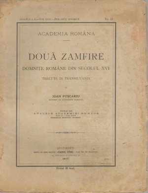 doua zamfire domnite romane din secolul XVI trecute in transilvania