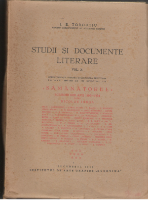 Studii si documente literare  Volumul X Samanatorul