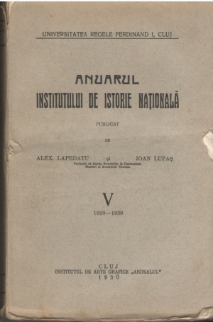 Anuarul Institutului de Istorie Nationala Vol V  1928-1930