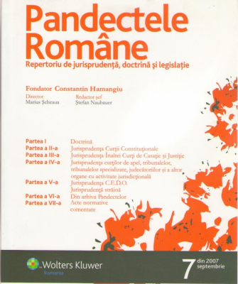 Pandectele Romane, septembrie 2007