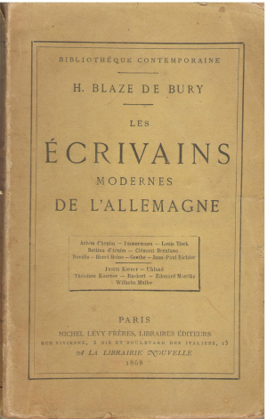 les ecrivains modernes de l'allemagne (crit9)