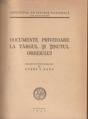documente privitoare la targul si tinutul orheiului