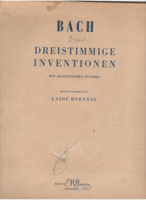 bach dreistimmige inventionen mit analitischen studien Háronszólami invenciók Elemző tanulmányokkal eredeti szőreg