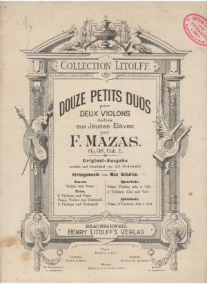 douze petits duos pour deux violons dedies aux jeunes eleves par f. mazas op.38 cah.i