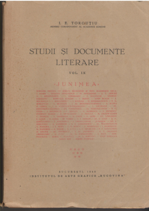 Studii si documente literare  Volumul IX Junimea