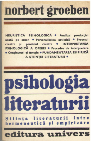 psihologia literaturii stiinta literaturii intre hermeneutica si empirizare
