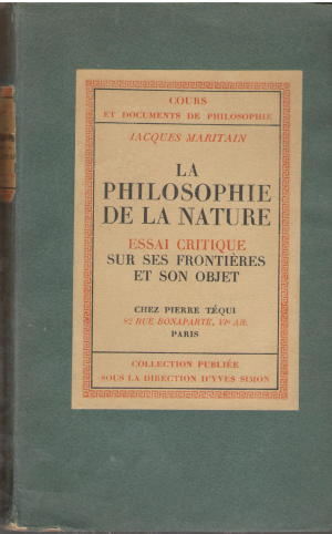 La Philosophie de la nature essai critique sur ses frontieres et son objet