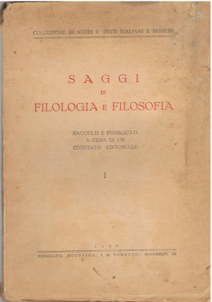 Saggi di filologia e filosofia Raccolti publicati a cura di un comitato editoriale