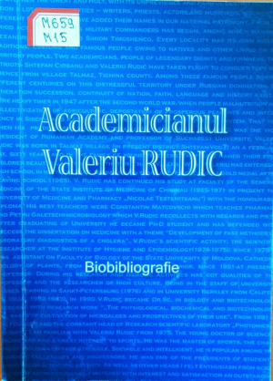 Academicianul Valeriu Rudic  Bibliografie
