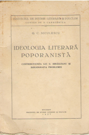 Ideologia literara poporanista  Contributiunea lui G. Ibraileanu si bibliografia problemei