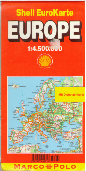 shell euro karte europe 1:4500000