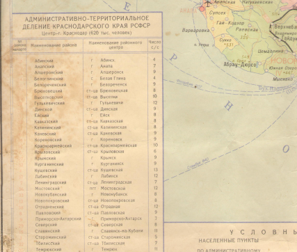 административно-территориальное деление краснодарского края рсфср