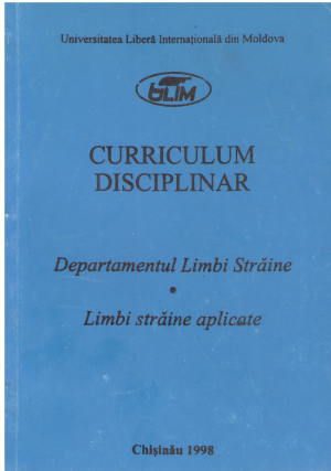 curriculum disciplinar departamentul limbi strainelimbi straine aplicate