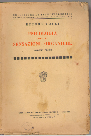 psicologia delle sensazioni organiche volume primo