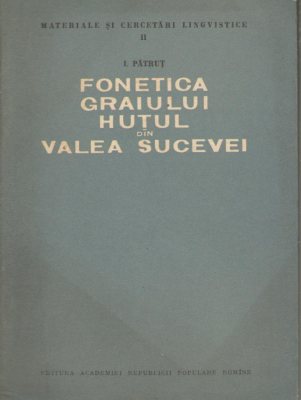 fonetica graiului hutul din valea sucevei