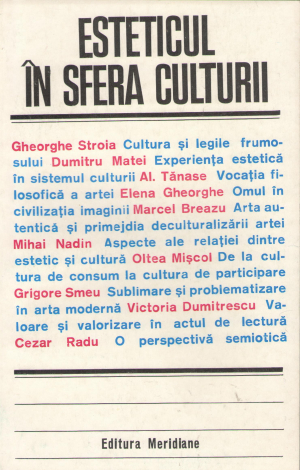 esteticul in sfera culturii studii de estetica si teoria artei