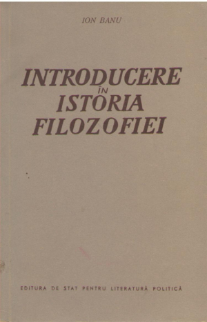 Introducere in istoria filozofiei