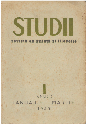 studii revista de stiinta si filosofie nr. 1/1949