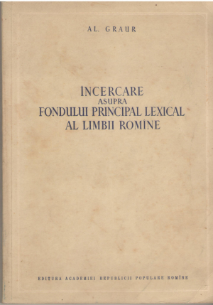 Incercare asupra fondului principal lexical al limbii romine