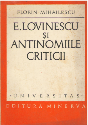 e. lovinescu si antinomiile criticii (crit9)