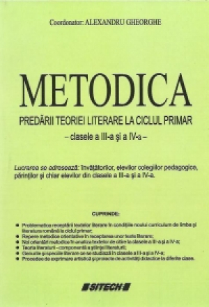 Metodica predarii teoriei literare la ciclul primar. Clasele a III-a si a IV-a