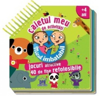Micul Imbatabil +4 ani - Caietul meu de activitati (jocuri atractive, 40 de fise refolosibile)