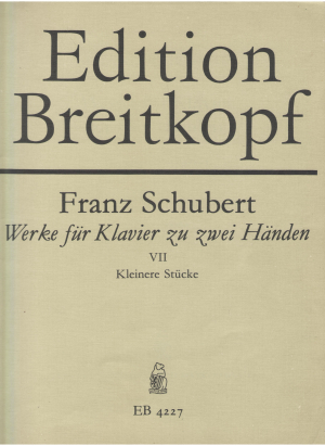 Edition breitkopf franz schubert werke fur klavier zu zwei handen vii kleinere stucke eb 4227