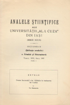 Analele Stiintifice ale Universitatii Al.I. Cuza din Iasi serie noua sectiunea III extras