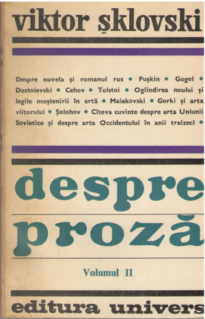 Despre proza meditatii si analize Volumul II consacrat prozei rusesti
