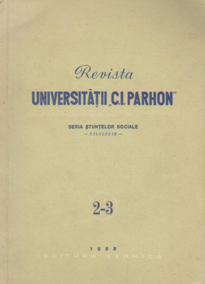 Revista Universitatii C.I. Parhon seria stiintelor sociale filologie 2-3 1955